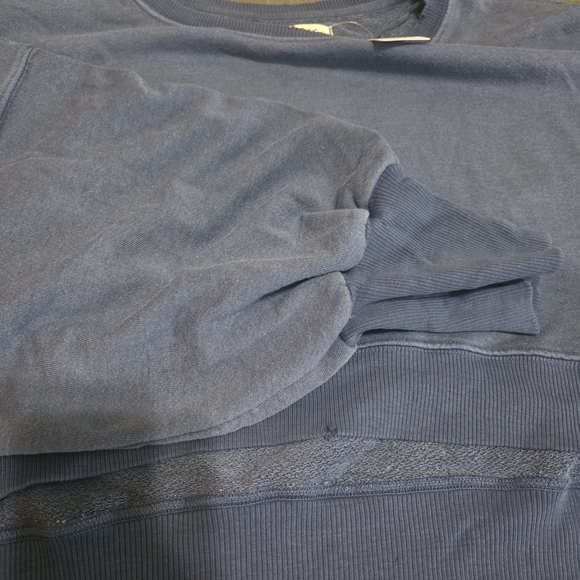 Free People Deep Blue Cropped Camden Sweatshirt - Picture 8 of 9